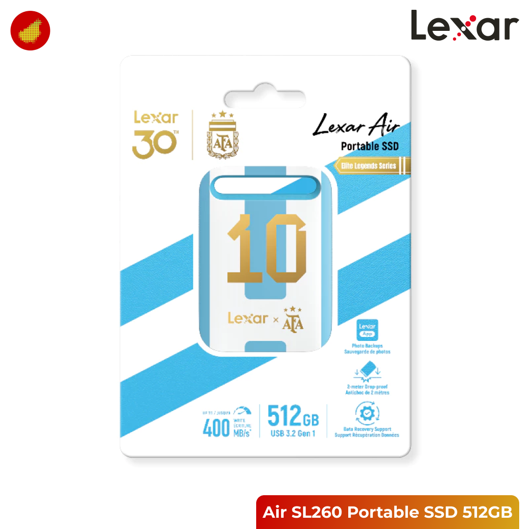 Lexar Air SL260 Portable SSD Elite Legends Series AFA Edition World Cup 390MB/s - 512 GB | 1 TB