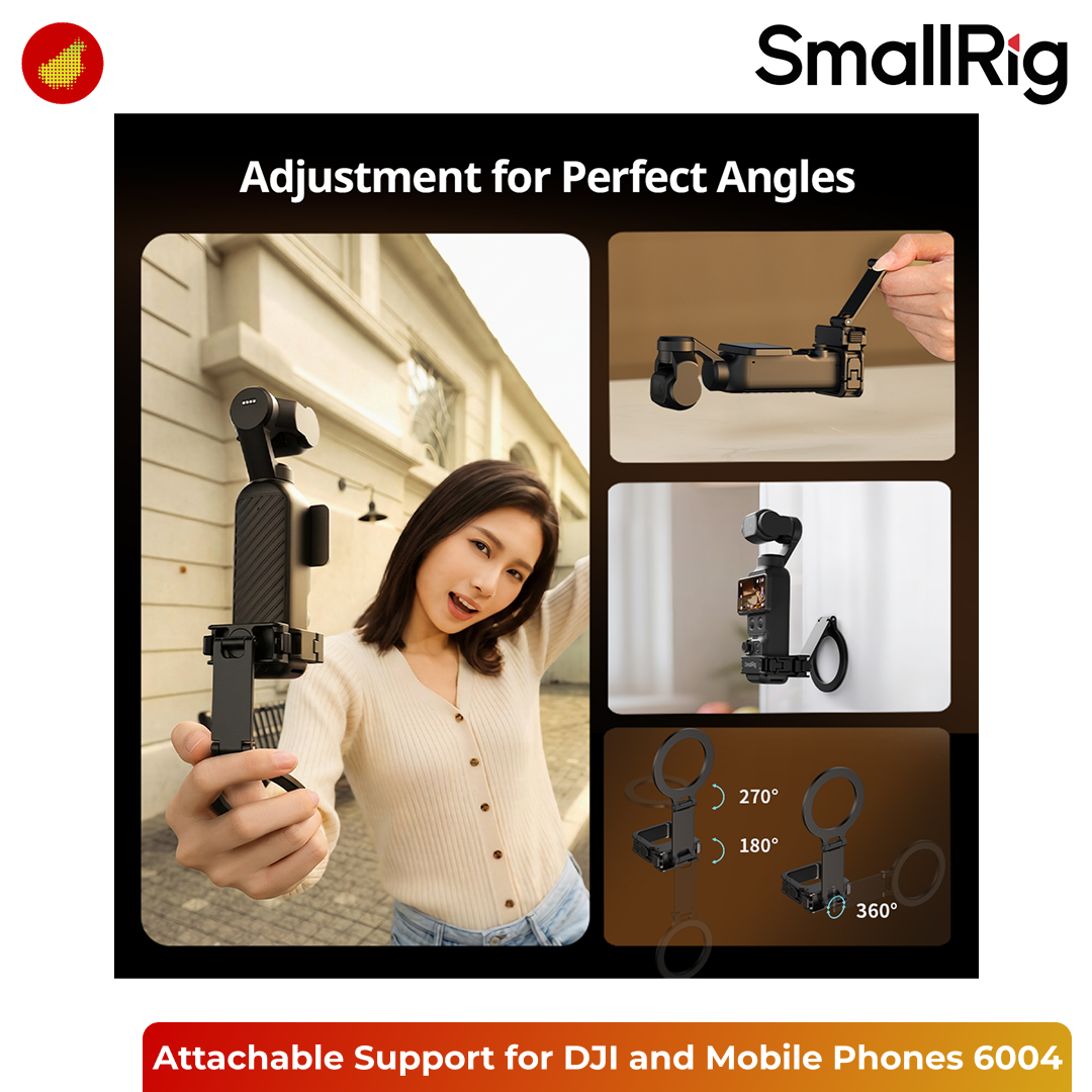 SmallRig Attachable Support for DJI Osmo Pocket 4P / 4 / 3, Xtra Muse, and Mobile Phones - 6004