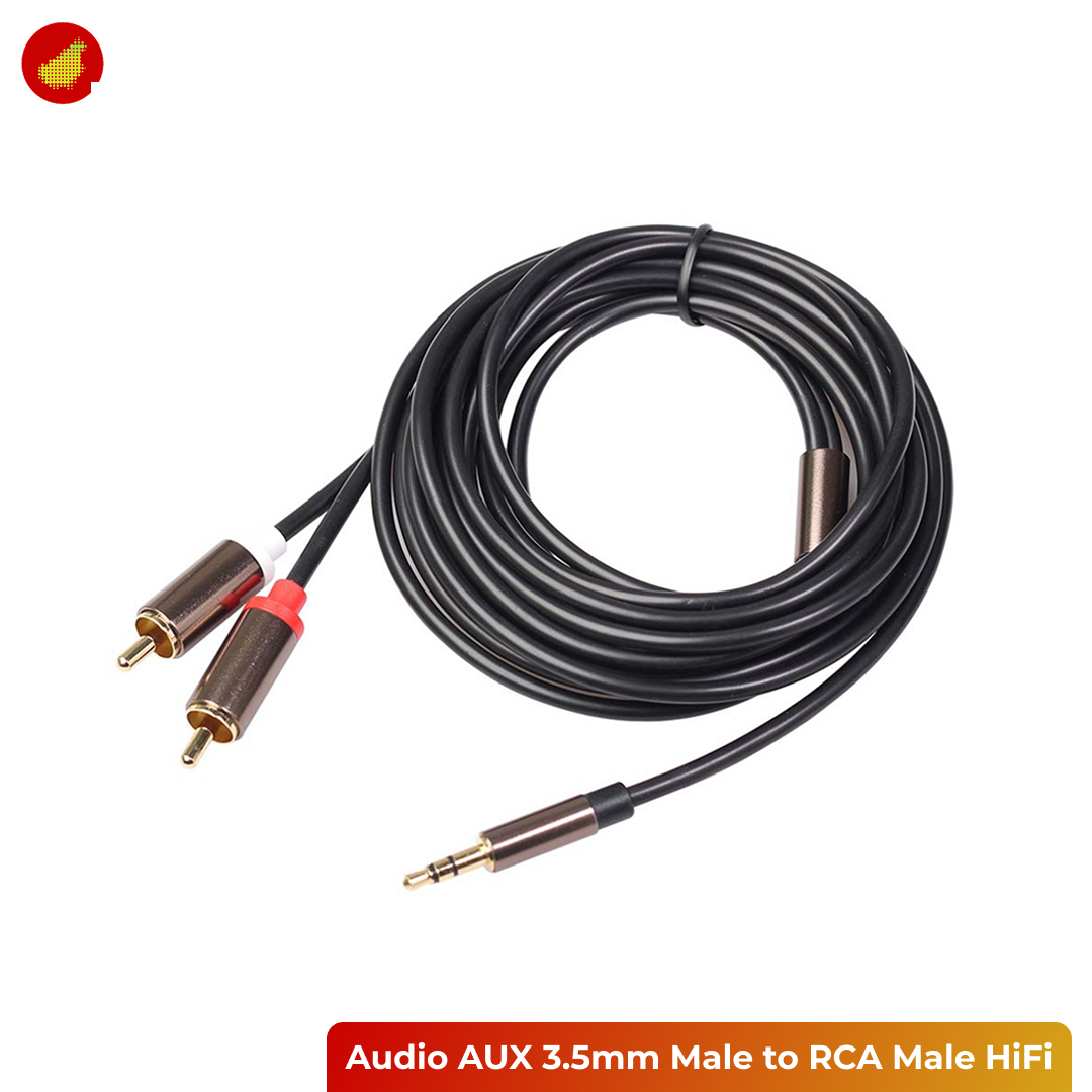 Audio AUX 3.5mm Male to RCA Male HiFi Cable 2M