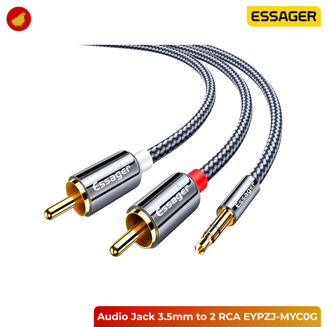 ESSAGER Audio Jack 3.5mm to 2 RCA Adapter Splitter Cable HiFi - EYPZJ-MYC0G