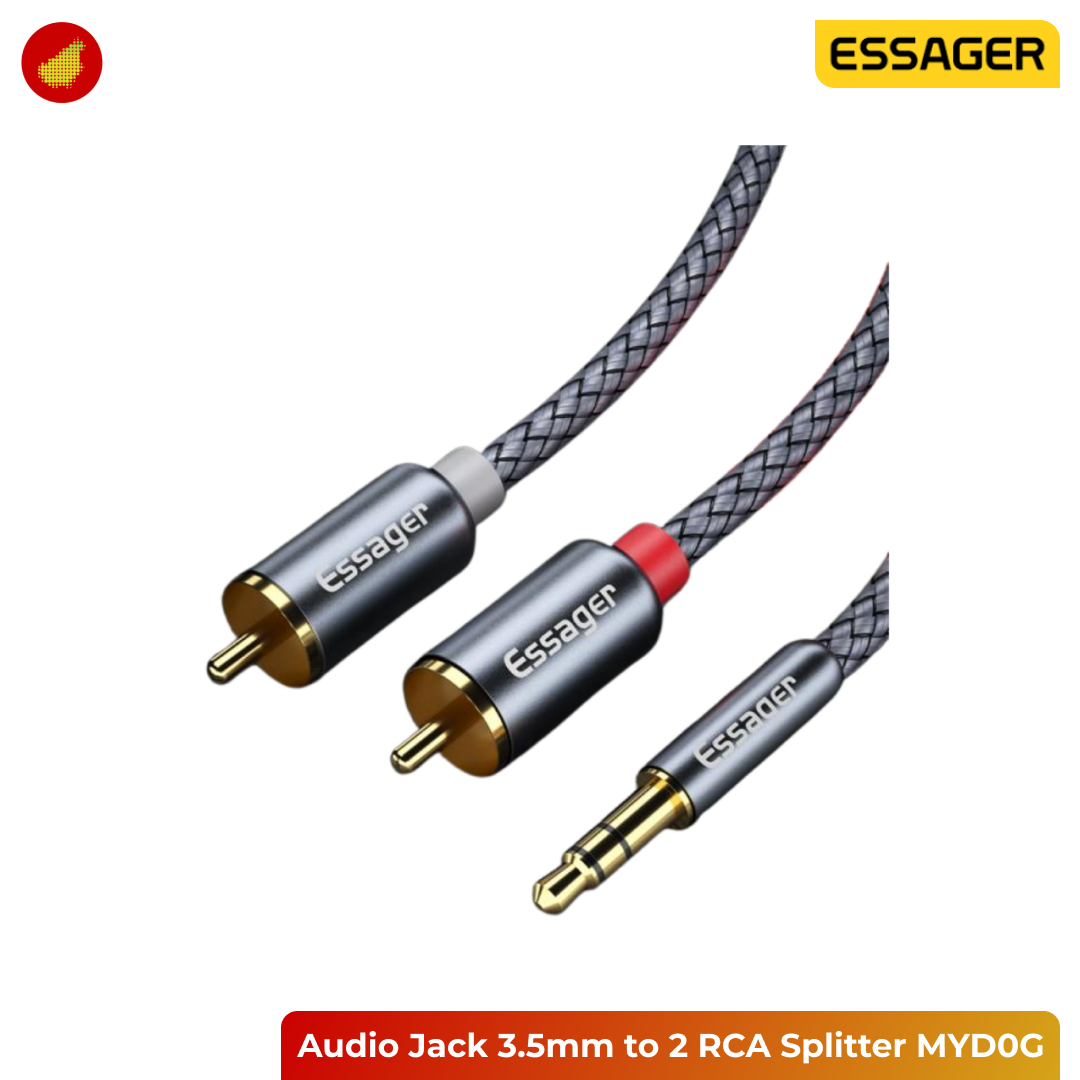 ESSAGER Audio Jack 3.5mm to 2 RCA Splitter Cable