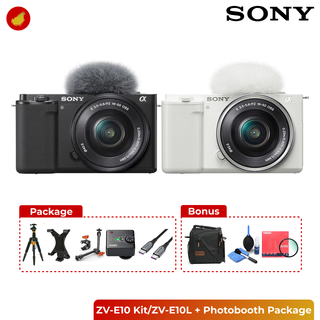 Photobooth Package with Canon / Sony Camera + Tripod + Flash - Canon EOS R100 Kit | Canon EOS R50 Kit | Sony ZV-E10 Kit