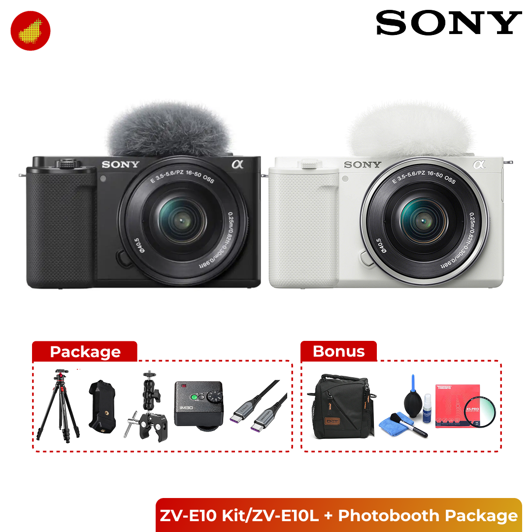 Photobooth Package with Canon / Sony Camera + Tripod + Flash - Canon EOS R100 Kit | Canon EOS R50 Kit | Sony ZV-E10 Kit