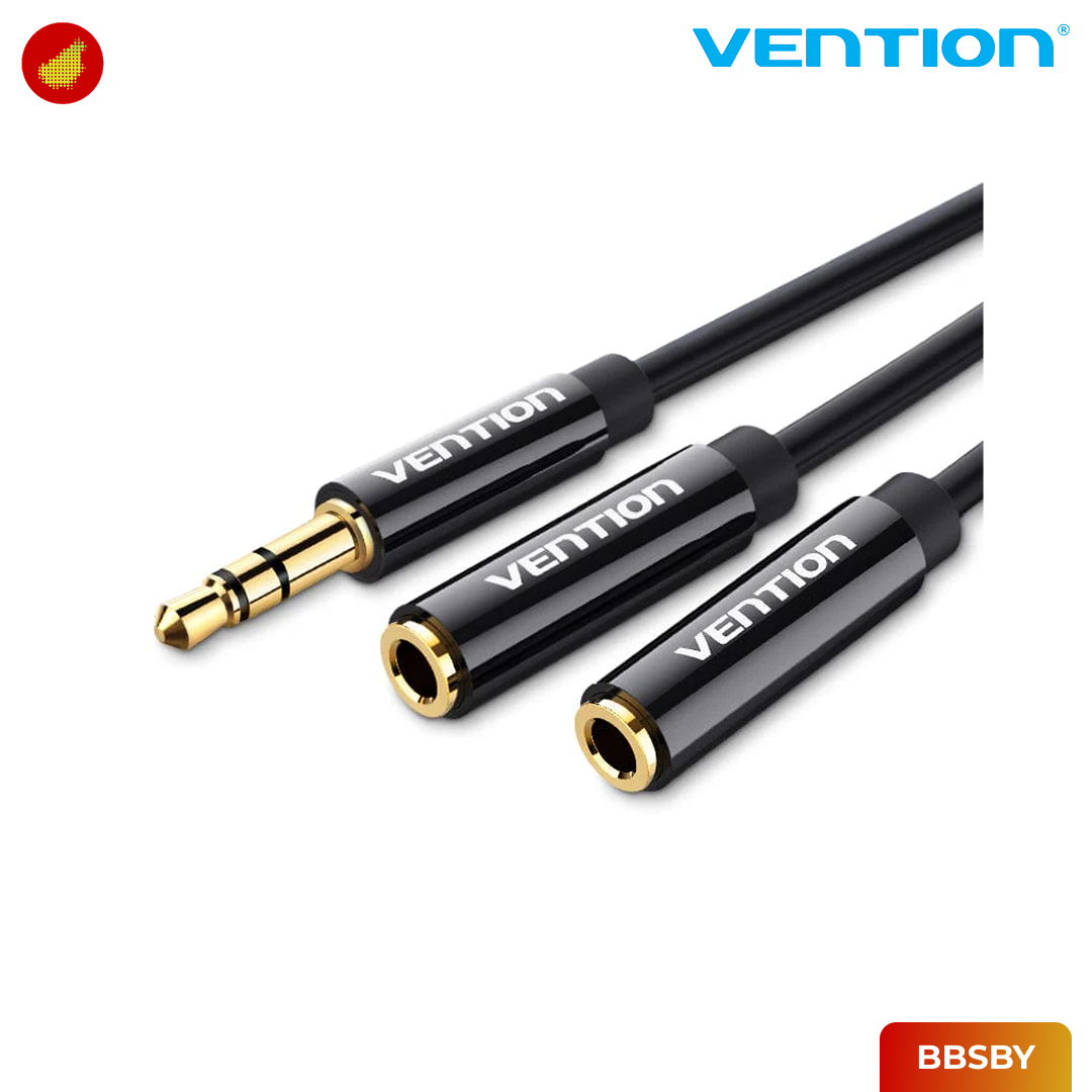 Vention 3.5mm Male to 2*3.5mm Female Stereo Splitter Cable - BBSBY