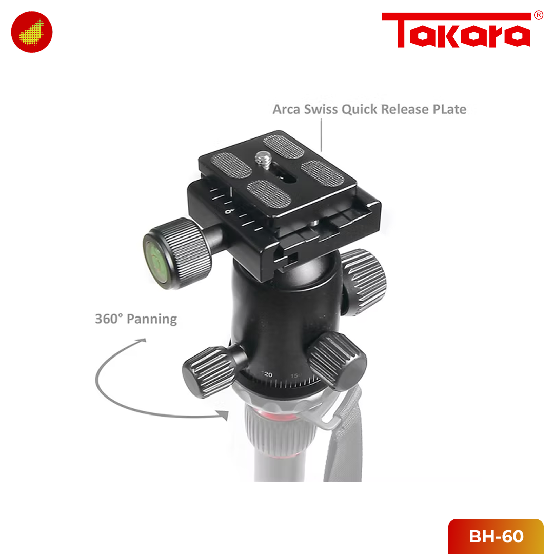TAKARA BH-60 Ball Head with Arca Swiss Plate