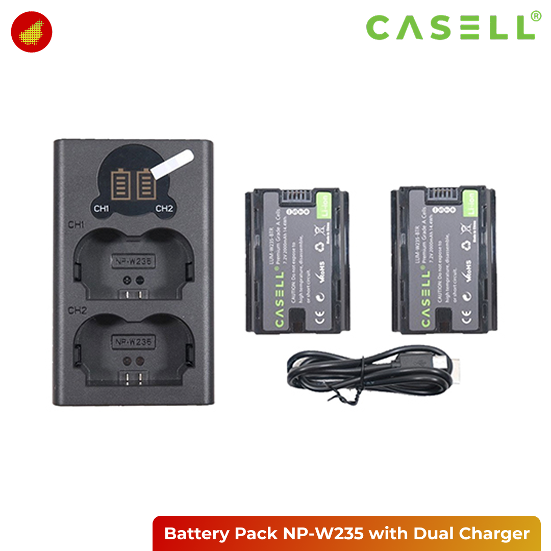 Casell Battery Pack NP-W235 with Dual Charger