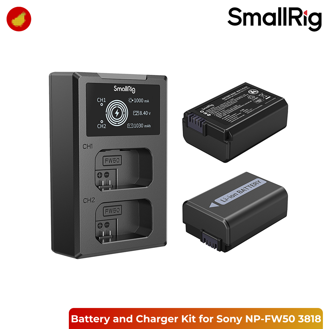 SmallRig Camera Battery and Charger Kit for Sony NP-FW50 - 3818