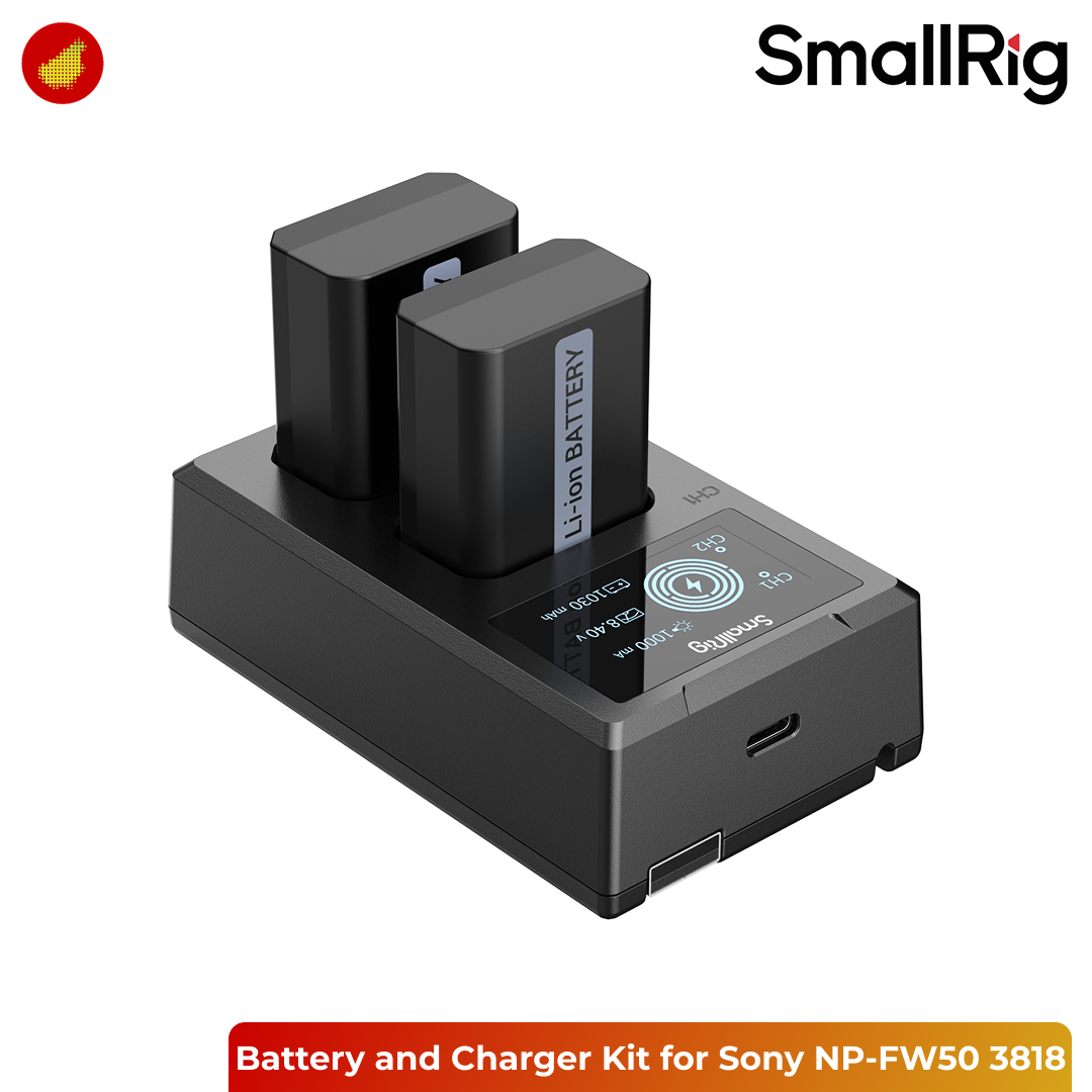 SmallRig Camera Battery and Charger Kit for Sony NP-FW50 - 3818