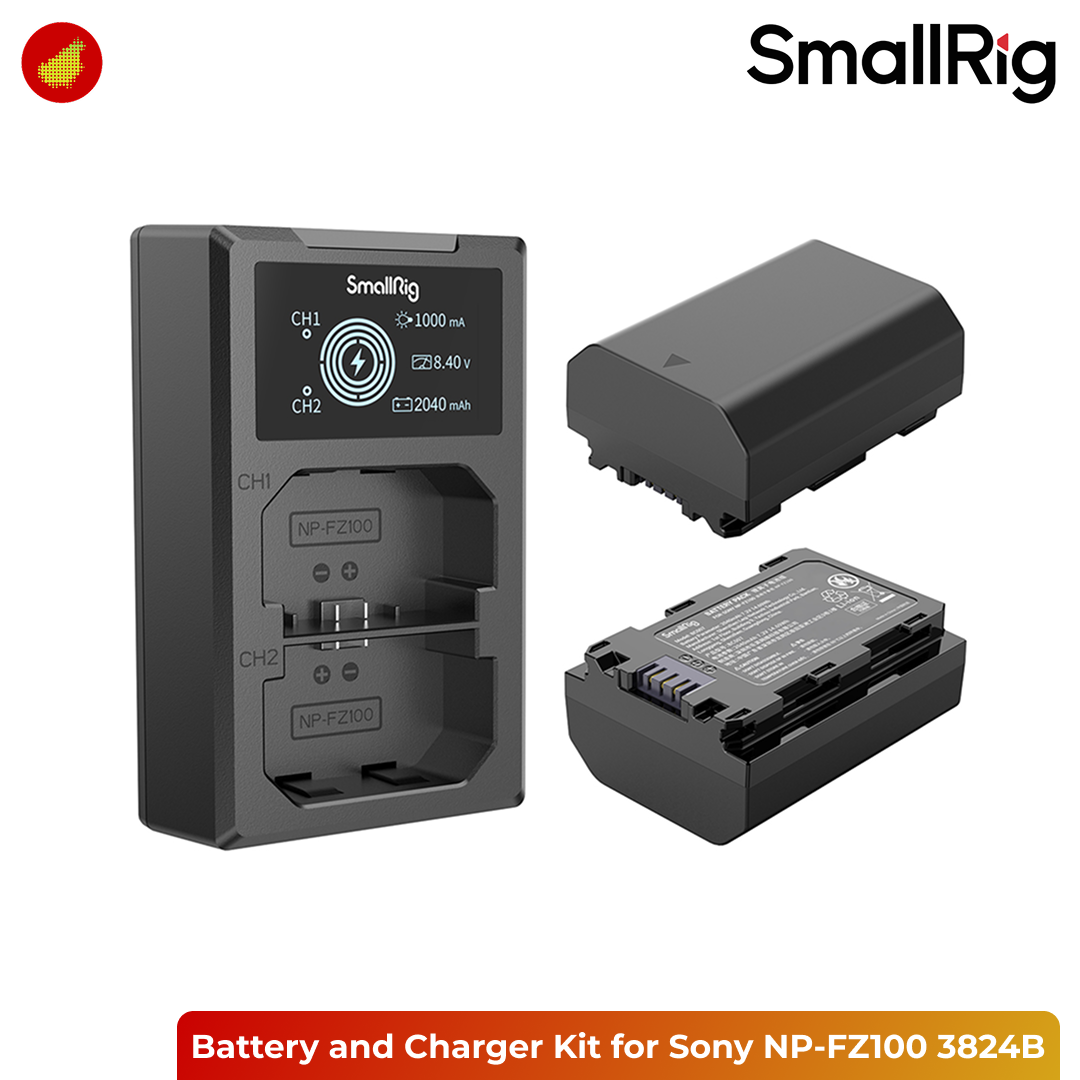 SmallRig Camera Battery and Charger Kit for Sony NP-FZ100 - 3824B