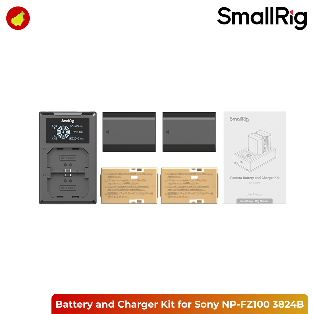 SmallRig Camera Battery and Charger Kit for Sony NP-FZ100 - 3824B