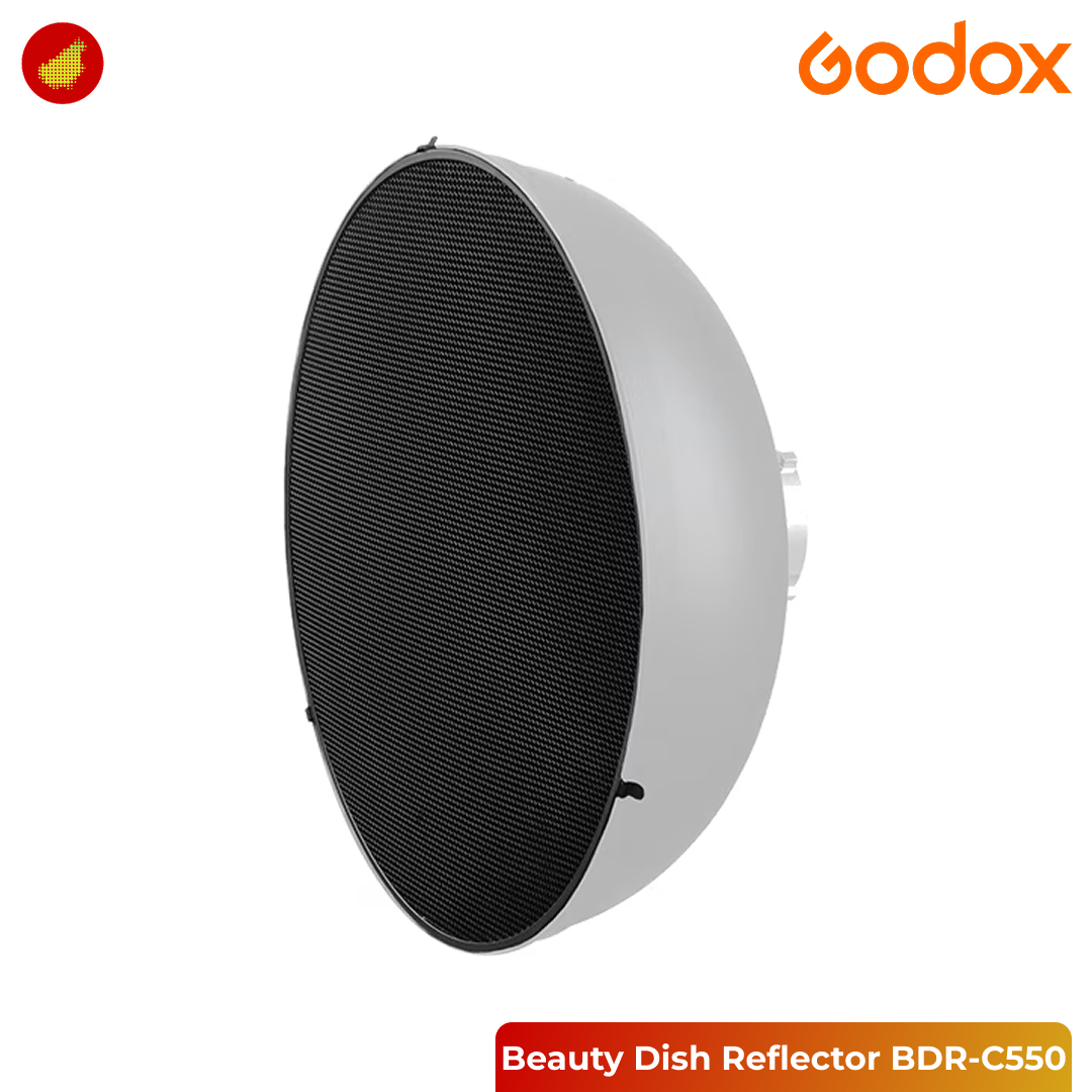 Godox Beauty Dish Reflector Silver 55cm BDR-C550 with Honeycomb Grid C-01
