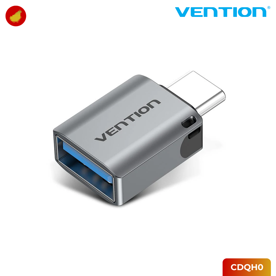 Vention USB-C Male to USB 3.0 Female OTG Adapter Gray Aluminum Alloy Type