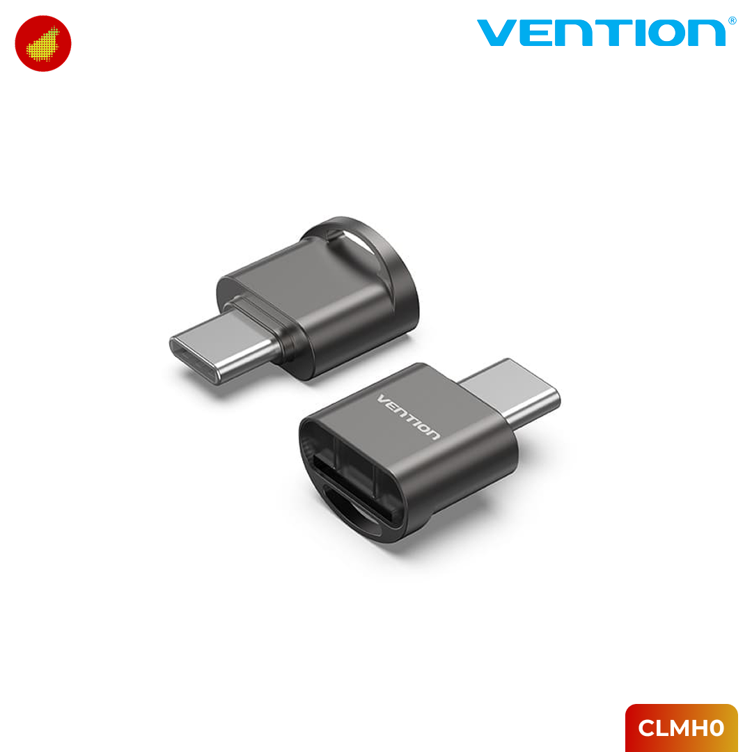 Vention USB 2.0 Type-C MicroSD Card Reader Zinc Alloy Type