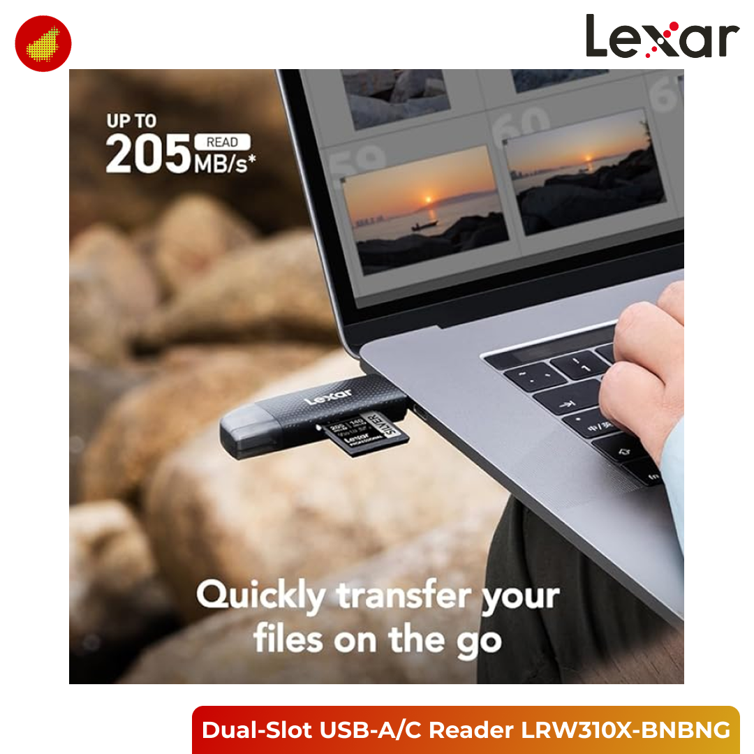 Lexar Dual-Slot USB-A/C Reader - LRW310X-BNBNG