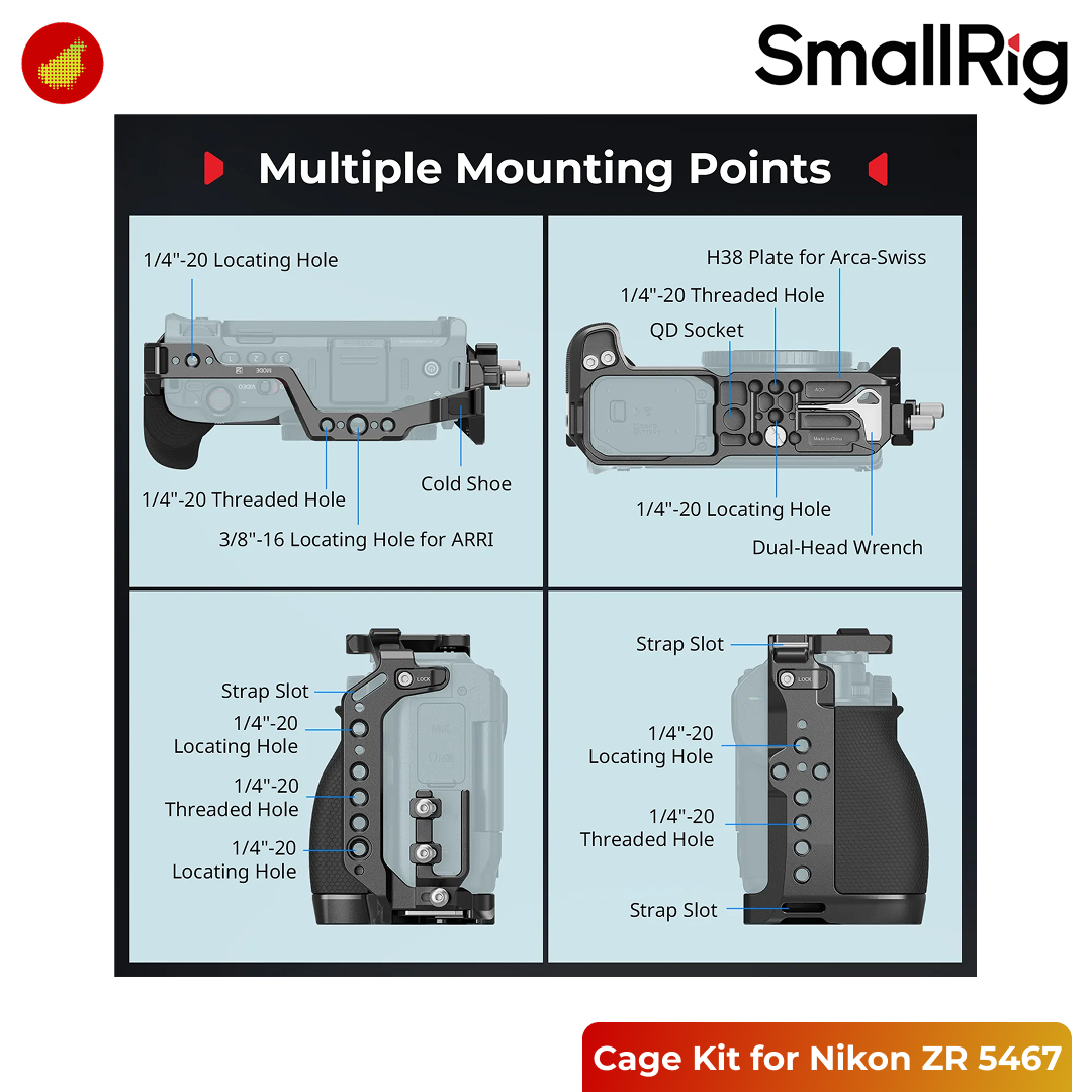 SmallRig Cage Kit for Nikon ZR with Basic Cage Kit - 5467