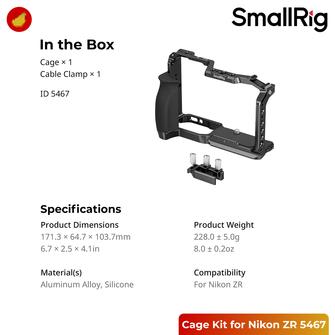 SmallRig Cage Kit for Nikon ZR with Basic Cage Kit - 5467