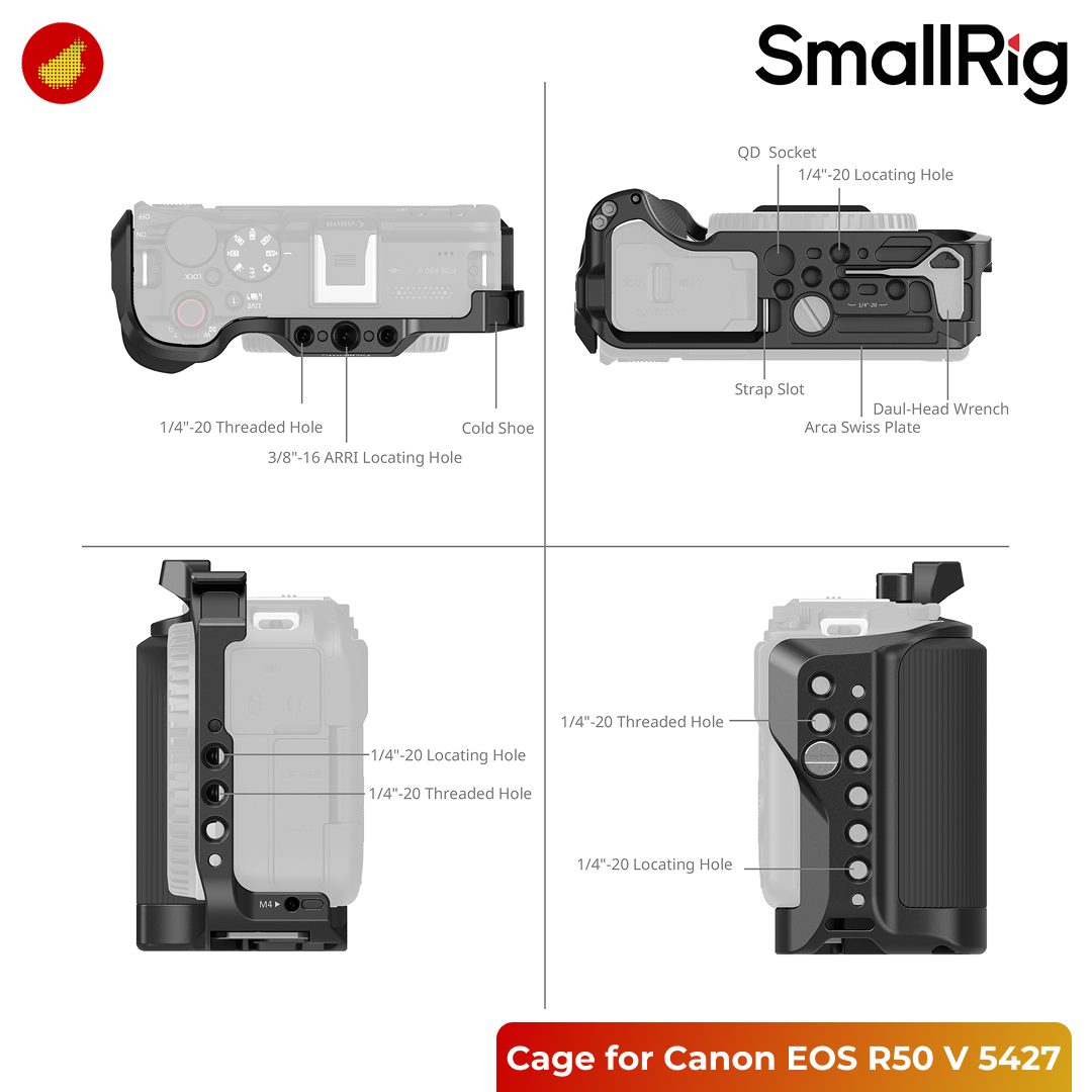 Cannon R50 Small Rig SmallRig Cage for Canon EOS R50 V - 5427