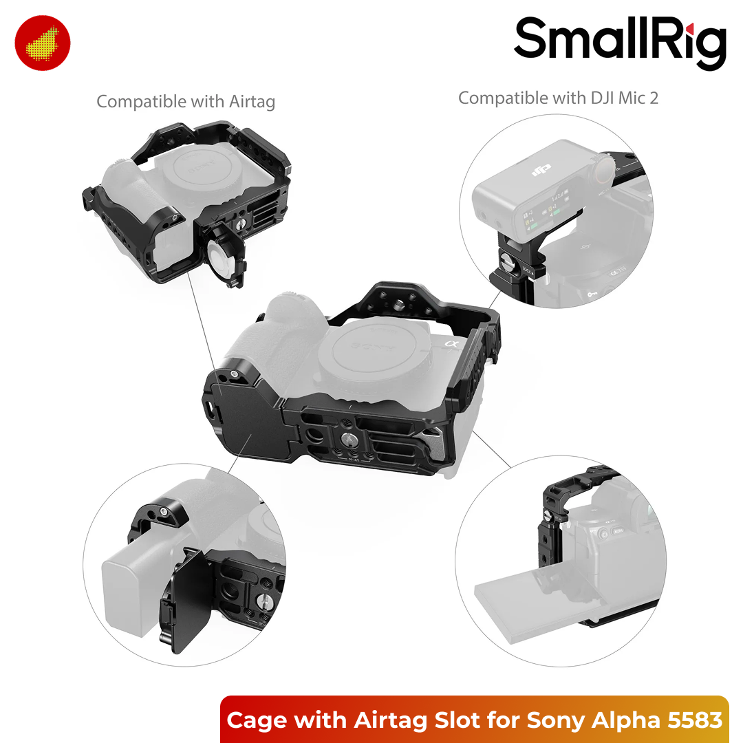 SmallRig Cage with Airtag Slot for Sony A7 V / A7R V / A7 IV / A7S III / A1 / A7R IV - 5583