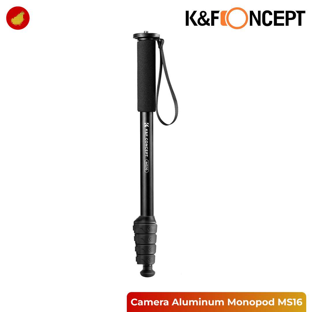 K&F Concept 63'' Camera Aluminum Monopod 5-Section Height with Metal Rubber Feet MS16 - KF09.138