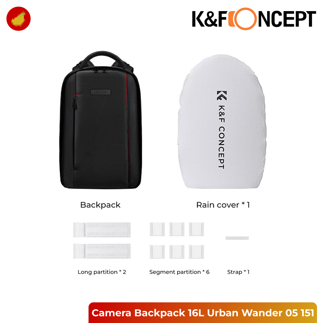 K&F Concept Camera Backpack 16L Urban Wander 05 for Photographers - KF13.151