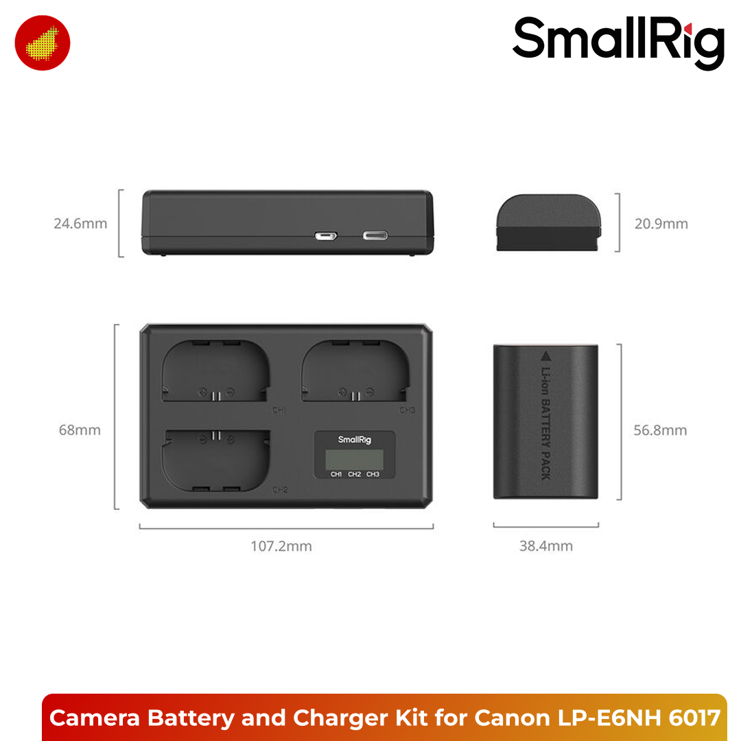 SmallRig Triple Camera Battery and Charger Kit for Canon LP-E6NH - 6017