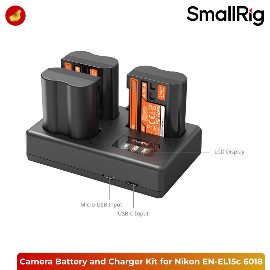 SmallRig Triple Camera Battery and Charger Kit for Nikon EN-EL15c - 6018