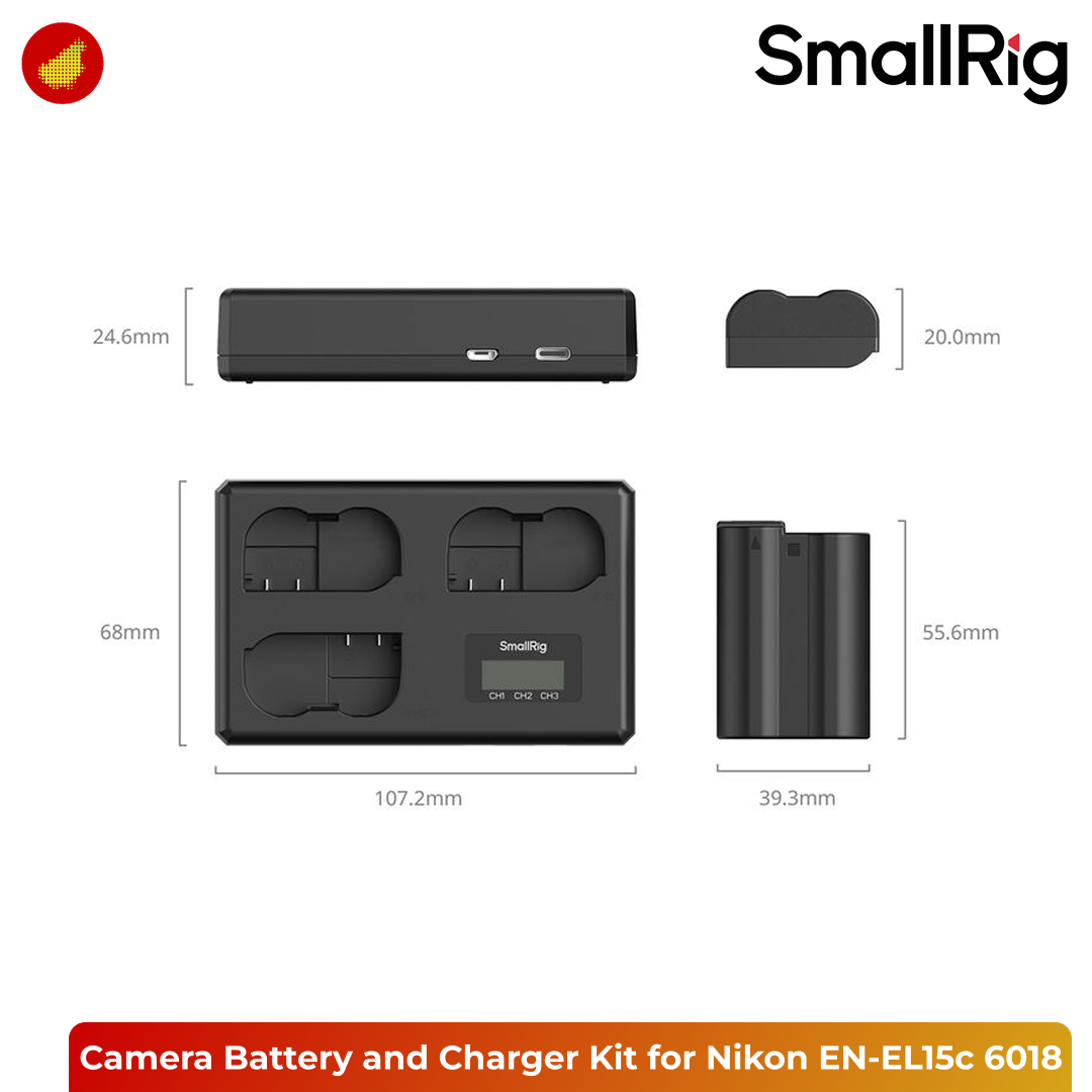SmallRig Triple Camera Battery and Charger Kit for Nikon EN-EL15c - 6018