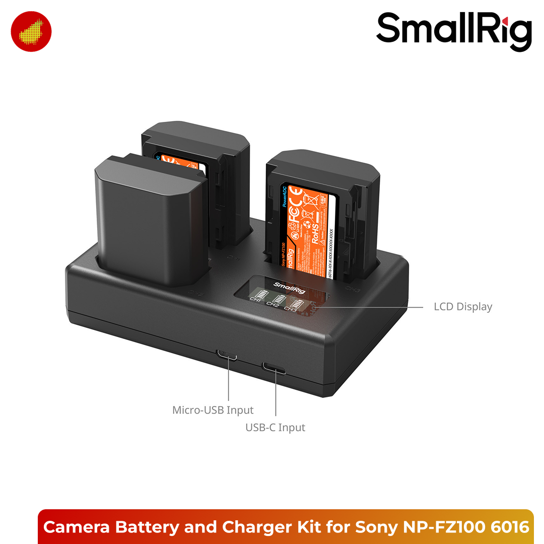 SmallRig Triple Camera Battery and Charger Kit for Sony NP-FZ100 - 6016