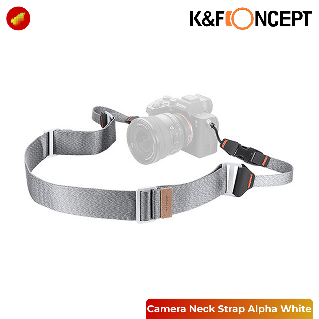 K&F Concept Camera Neck Strap with Quick Release Clip Alpha Strap - White 132 | Black 132V1