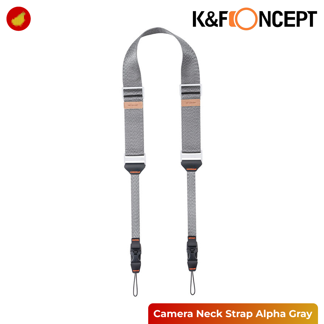 K&F Concept Camera Neck Strap with Quick Release Clip Alpha Strap - Gray 132 | Black 132V1