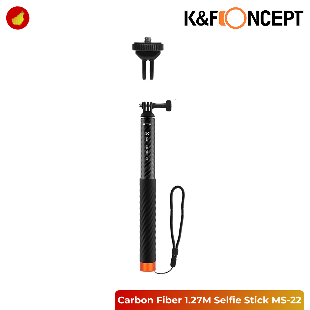 K&F Concept MS-22 Carbon Fiber 1.27M Invisible Selfie Stick - KF09.140