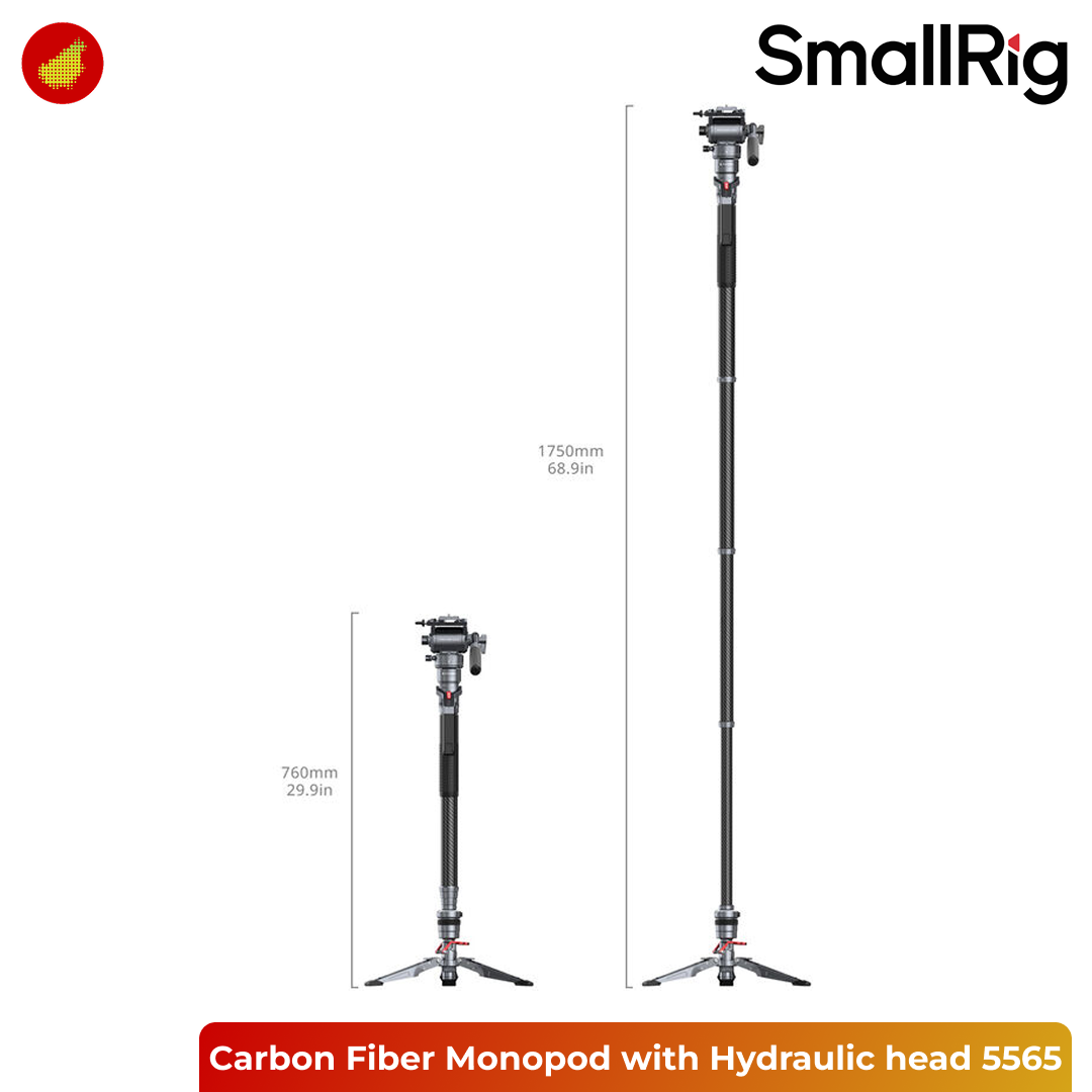 SmallRig Carbon Fiber Monopod Tripod with Hydraulic Head for Video - 5565