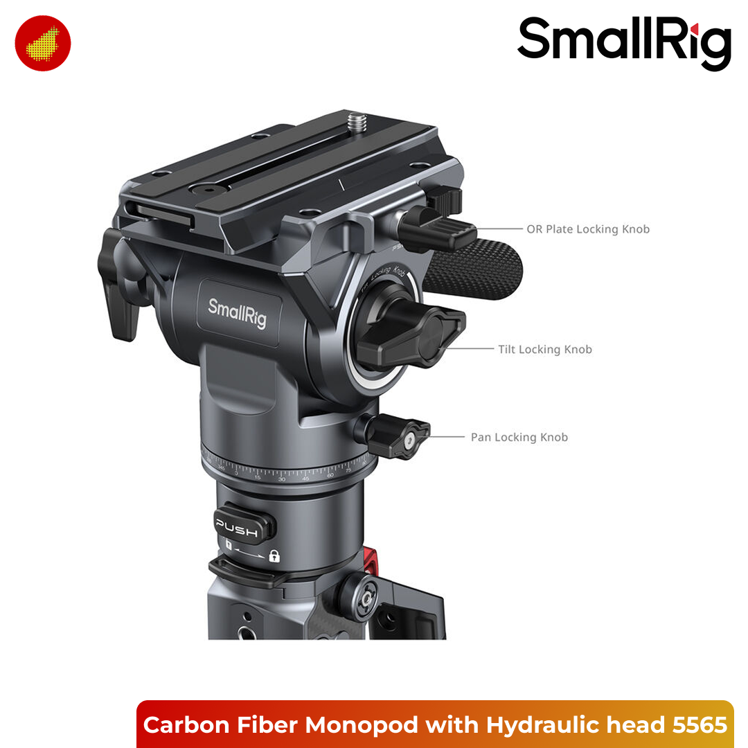 SmallRig Carbon Fiber Monopod Tripod with Hydraulic Head for Video - 5565