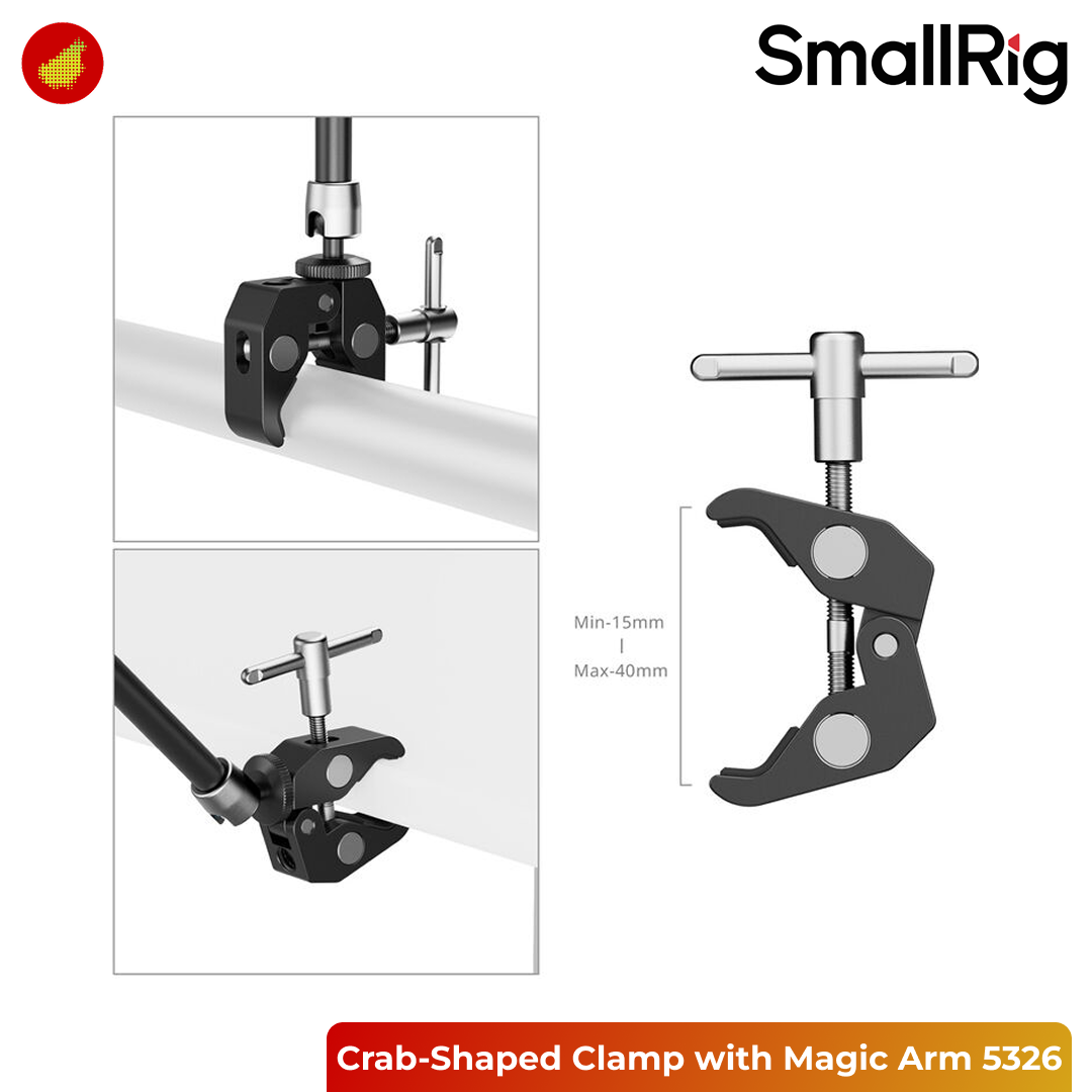 SmallRig Crab-Shaped Clamp with Magic Arm for Smartphones (9.8