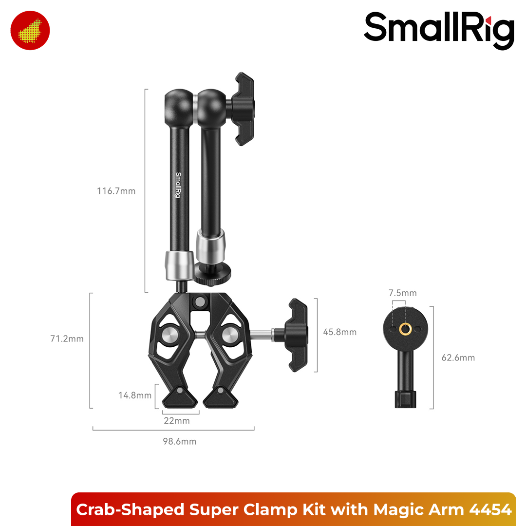 SmallRig Crab-Shaped Super Clamp Kit with Magic Arm - 4454