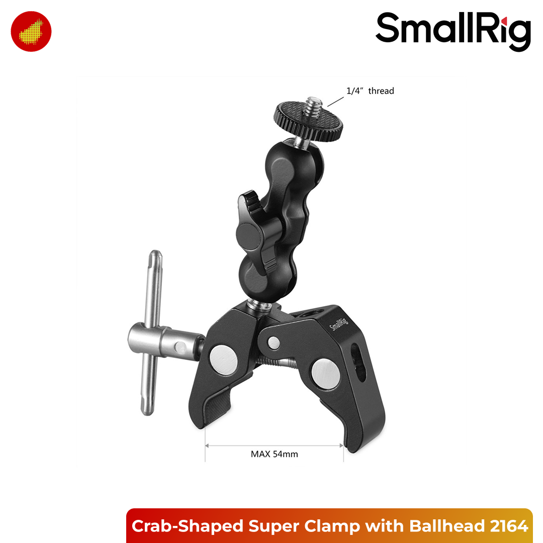 SmallRig Crab-Shaped Super Clamp with Ballhead Magic Arm - 2164