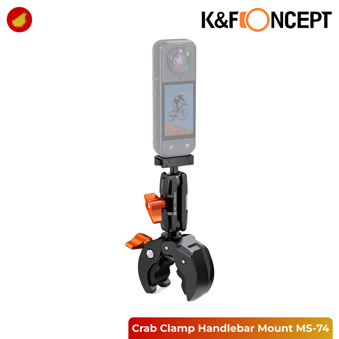 K&F Concept MS-74 Crab Clamp Handlebar Mount with Quick Release for Insta360 - KF31.219S4