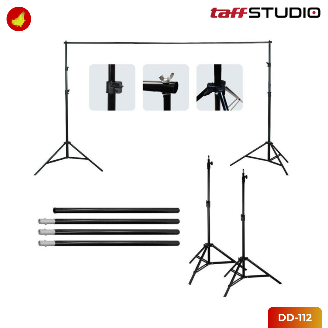 TaffSTUDIO Tripod T-Shape Bracket Stand Background 280 x 300 cm