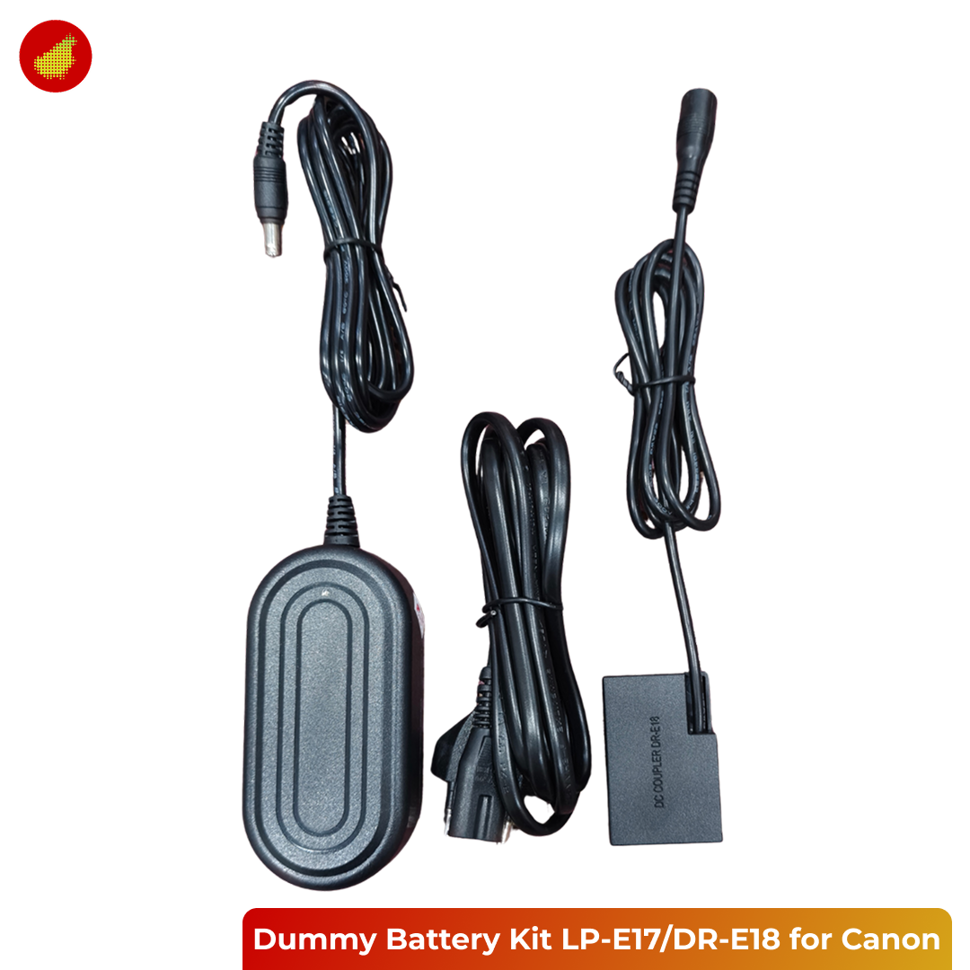Dummy Battery Kit LP-E17 / DR-E18 for Canon DSLR & Mirrorless EOS R