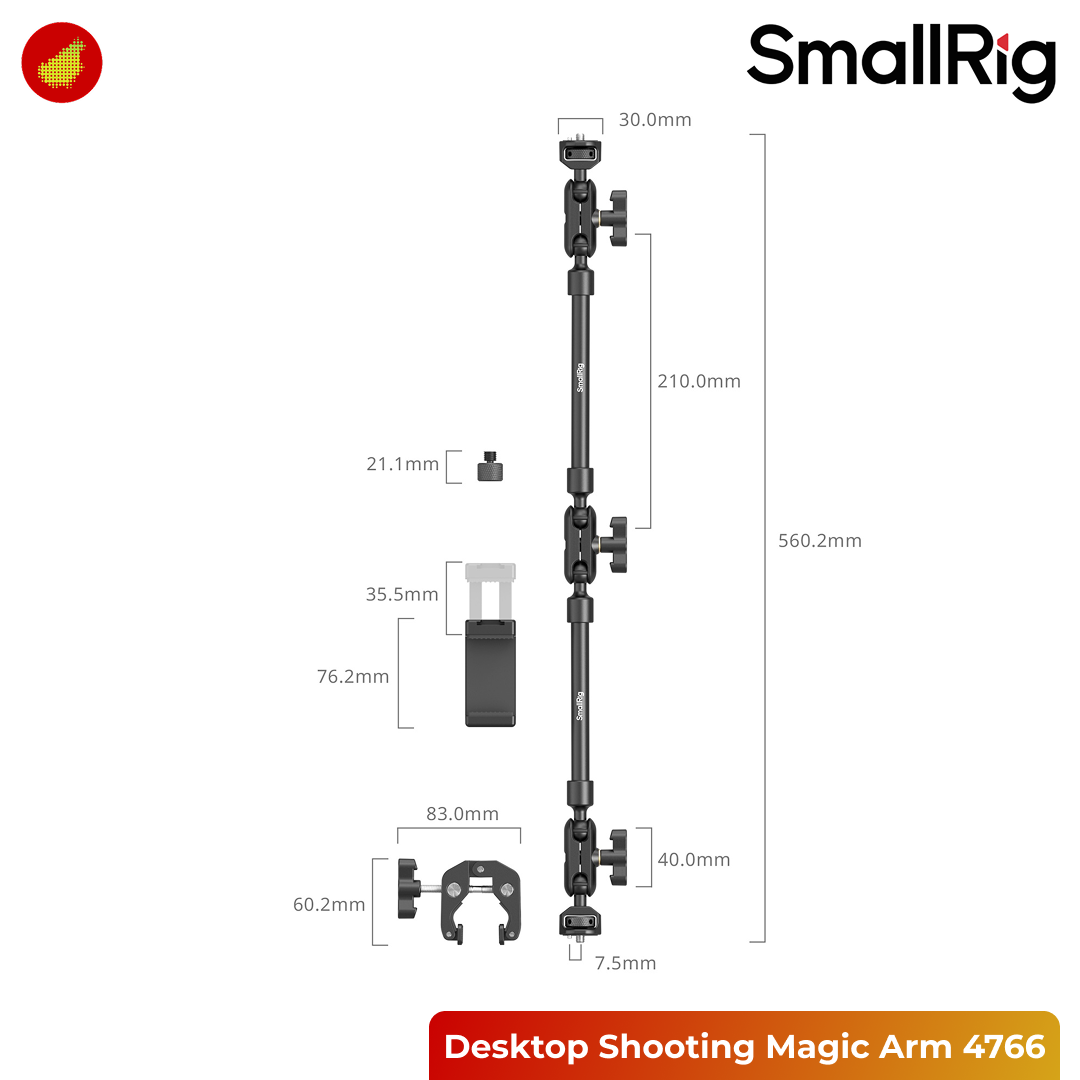 SmallRig Desktop Shooting Magic Arm with Crab Clamp Kit - 4766