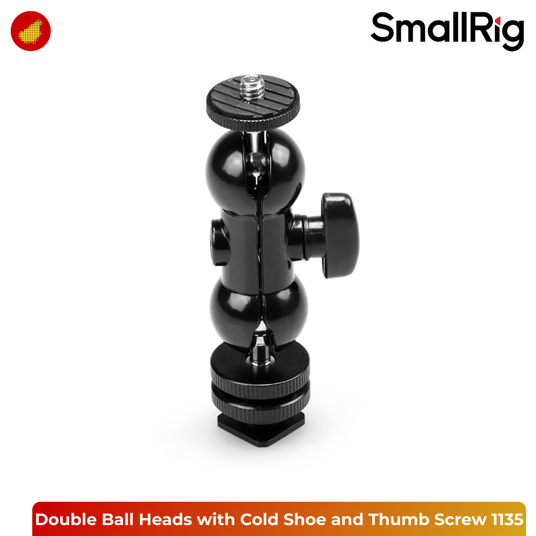 SmallRig Double Ball Heads with Cold Shoe and Thumb Screw