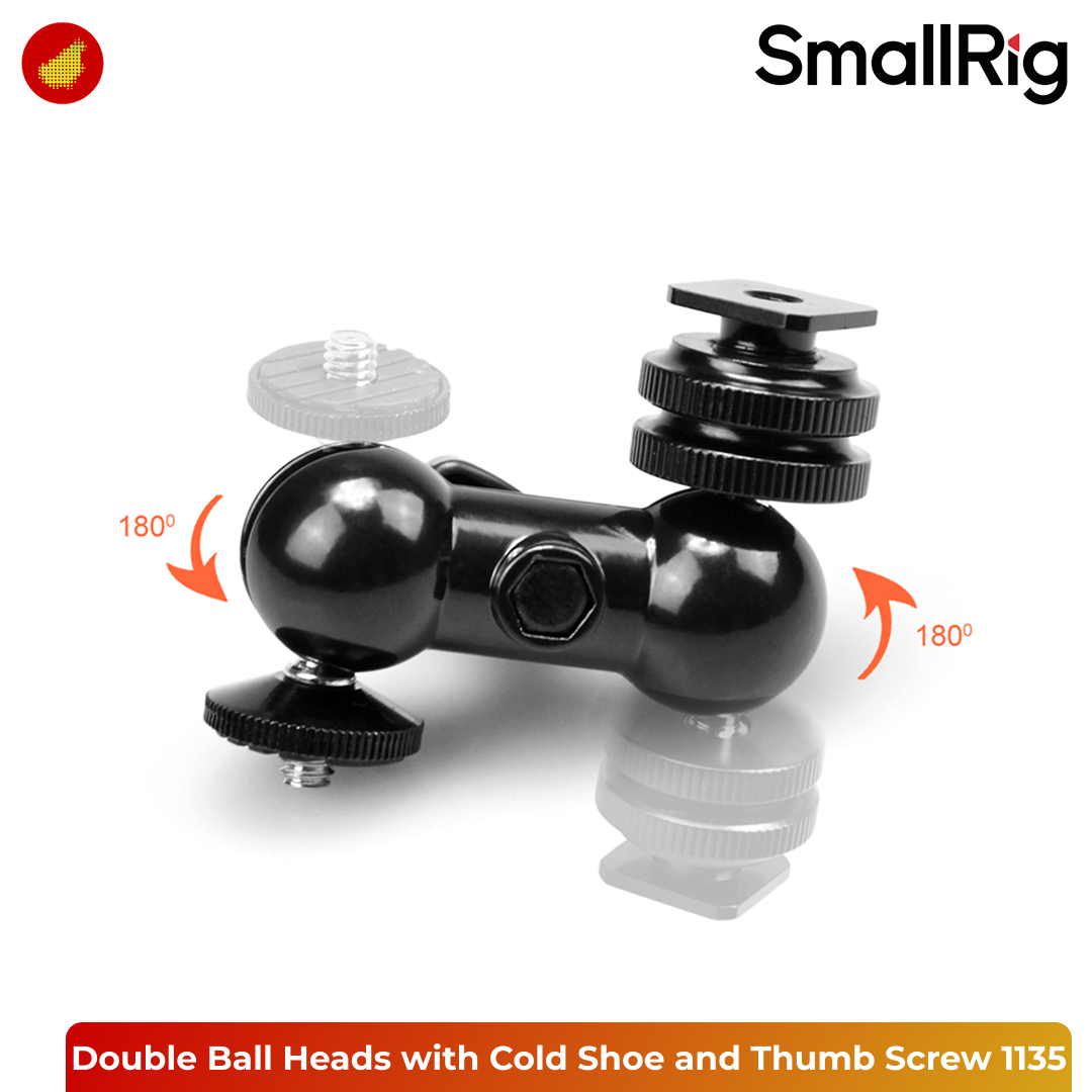 SmallRig Double Ball Heads with Cold Shoe and Thumb Screw