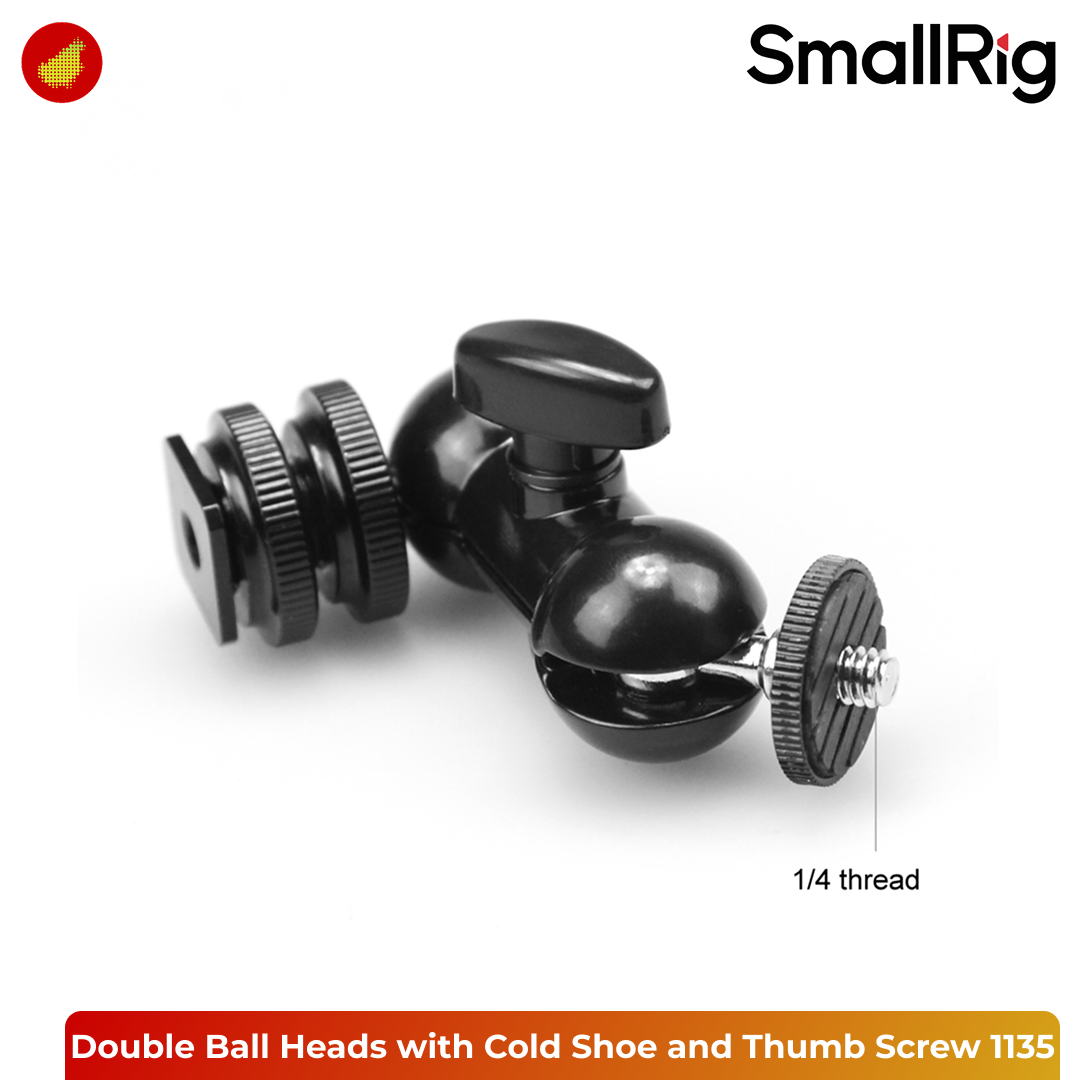 SmallRig Double Ball Heads with Cold Shoe and Thumb Screw