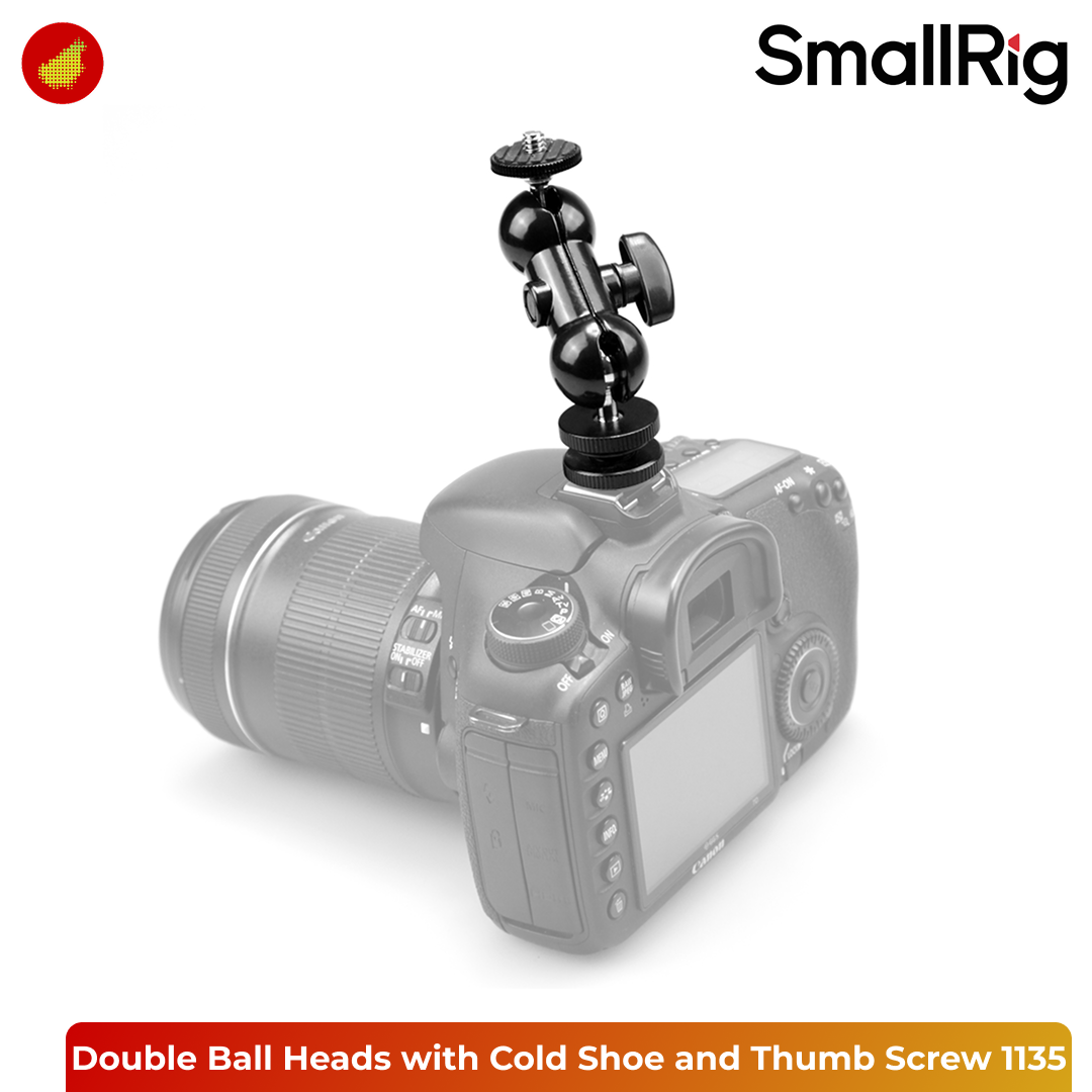 SmallRig Double Ball Heads with Cold Shoe and Thumb Screw