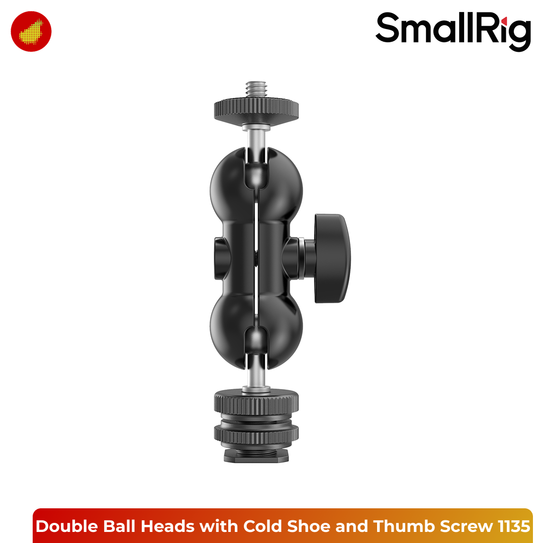 SmallRig Double Ball Heads with Cold Shoe and Thumb Screw