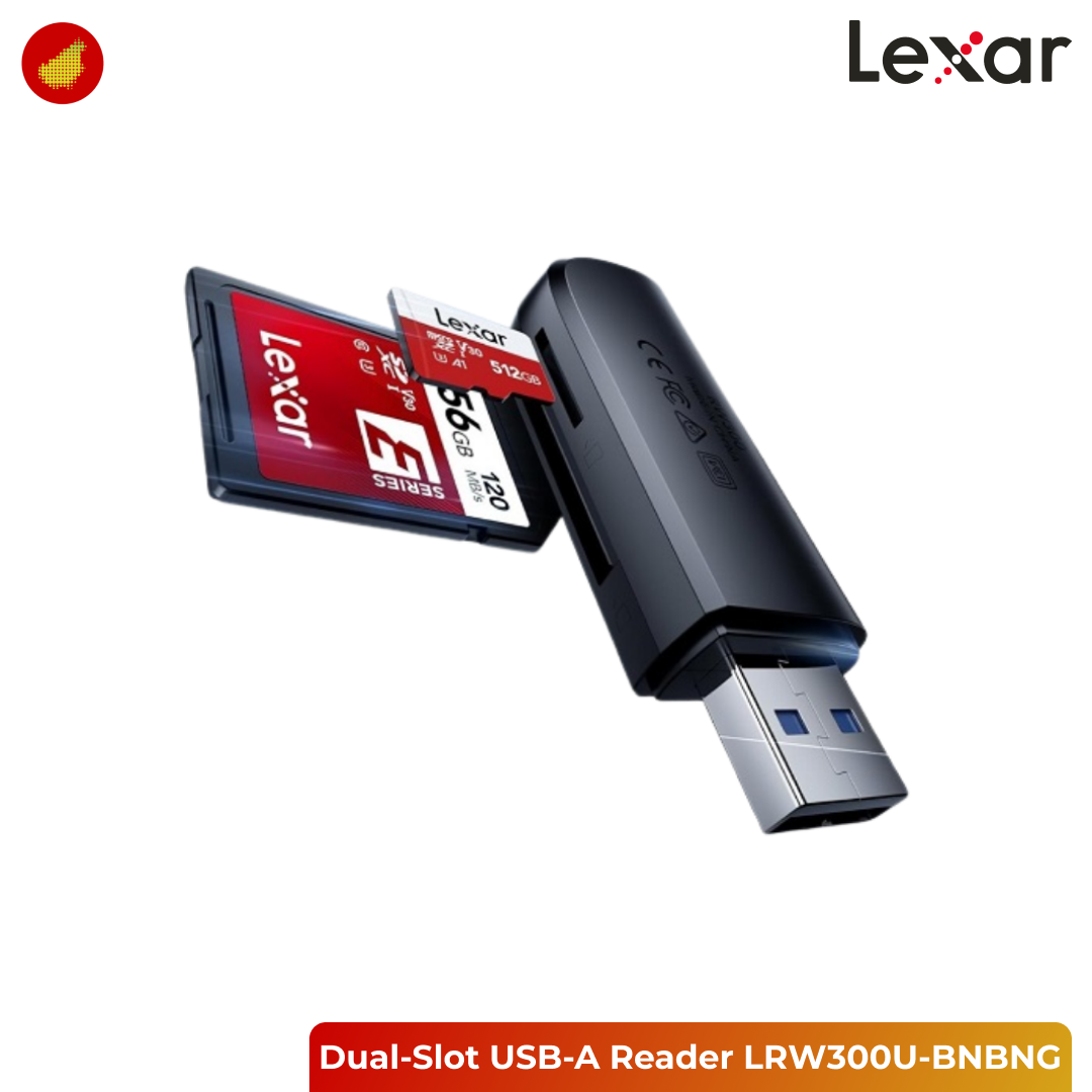 Lexar Dual-Slot USB-A Reader - LRW300U-BNBNG