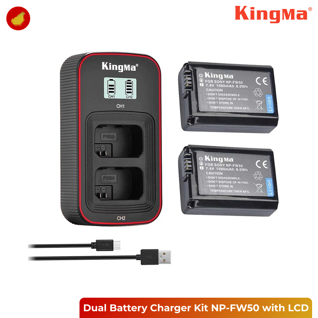 KingMa Dual Battery Charger Kit NP-FW50