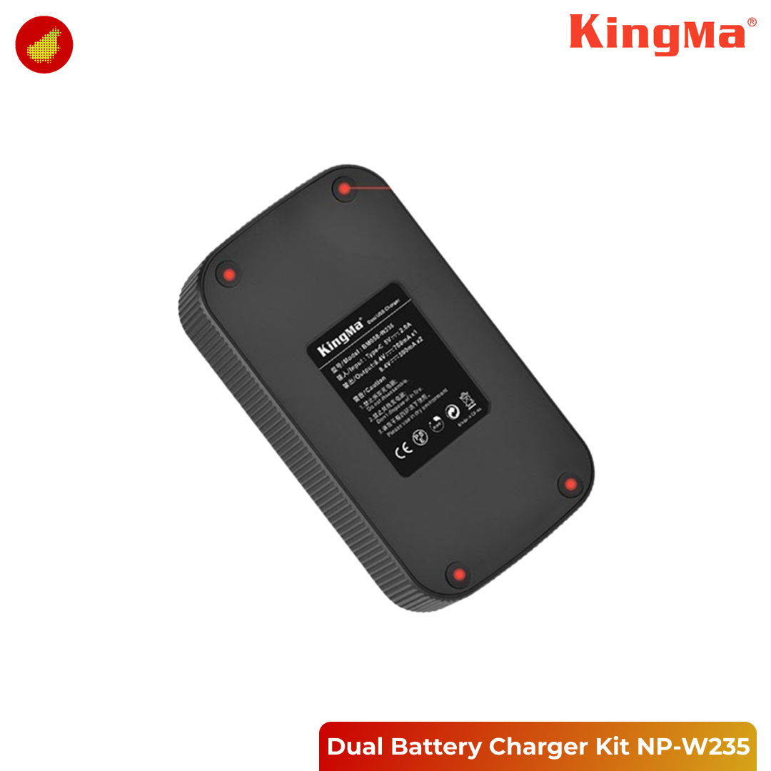 KingMa Dual Battery Charger Kit NP-W235 with LCD