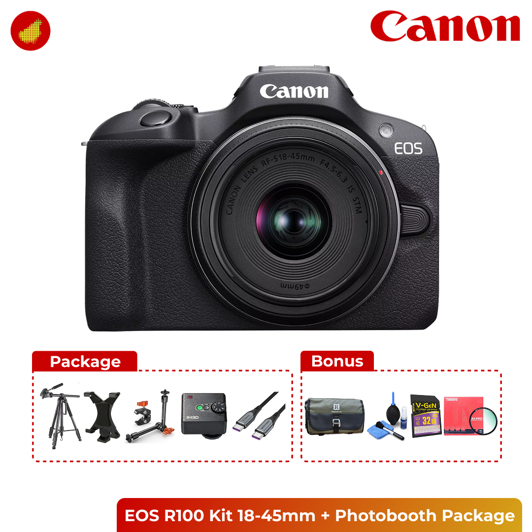 Photobooth Package with Canon / Sony Camera + Tripod + Flash - Canon EOS R100 Kit | Canon EOS R50 Kit | Sony ZV-E10 Kit
