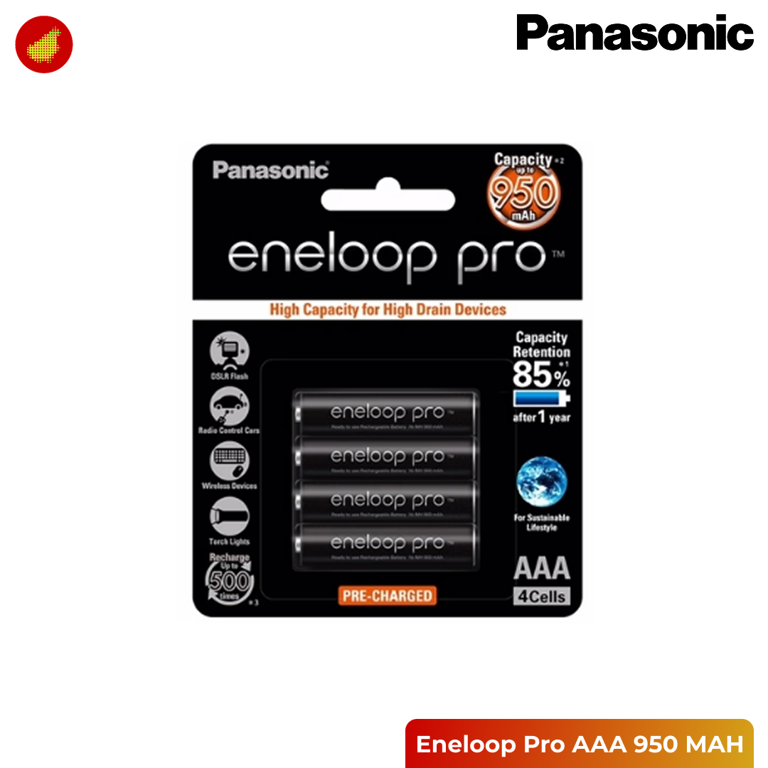 Panasonic Eneloop Pro Rechargeable Battery - 2600 mAh (AA) | 950 mAh (AAA)